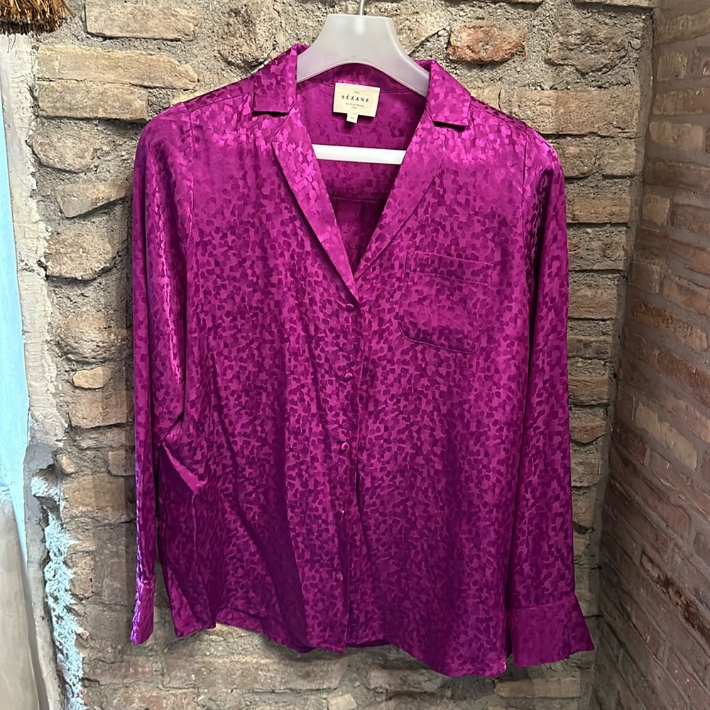 Sezane Florence Shirt in Purple Fuschia